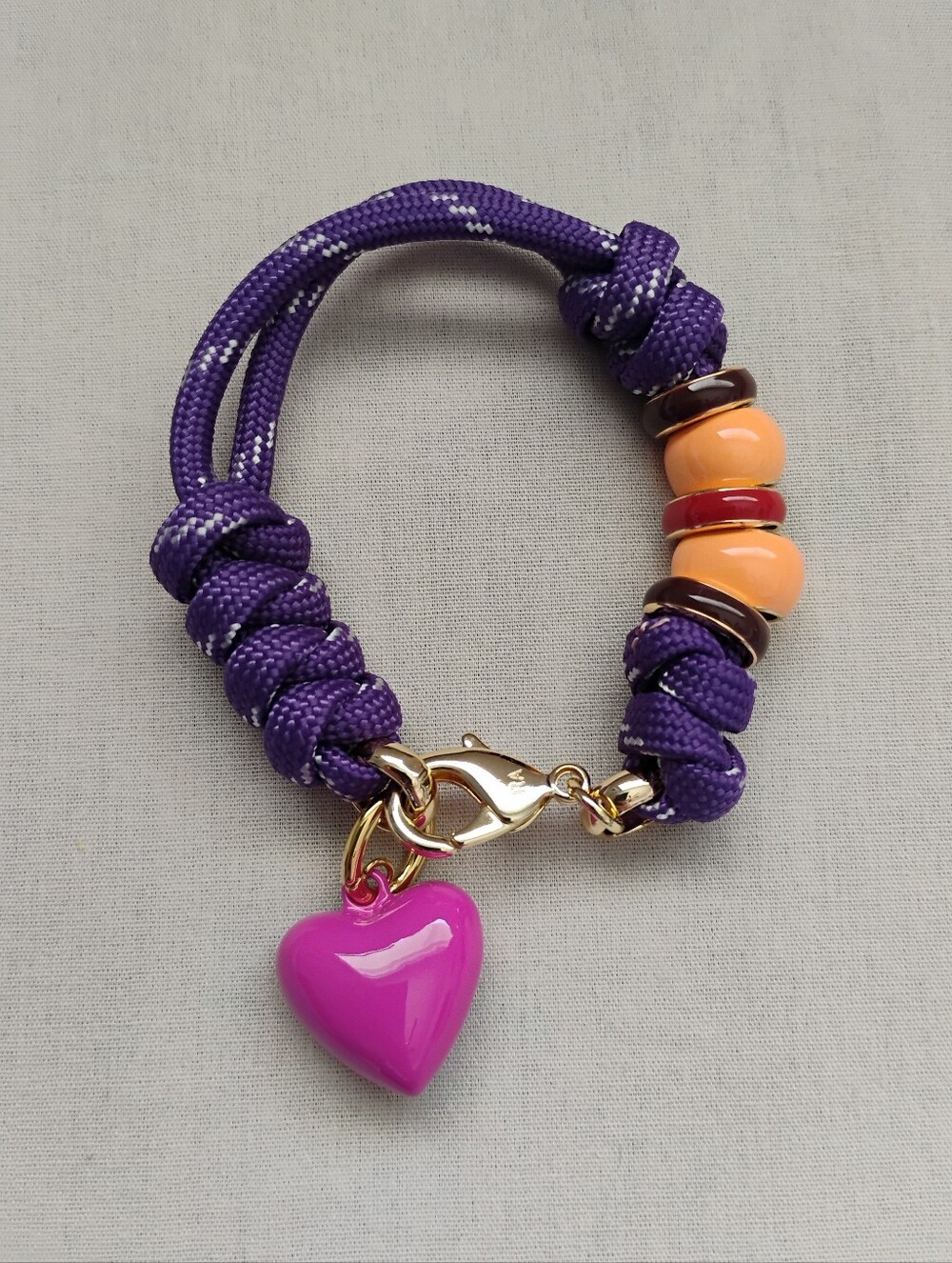 Roxanne Assoulin The Super Size Happy Cord Bracelet With Magenta Charm